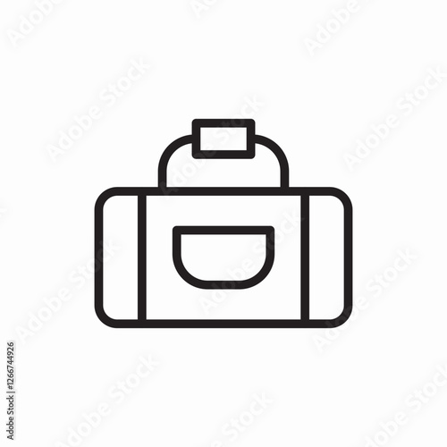 Sport gym travel bag icon vector sign