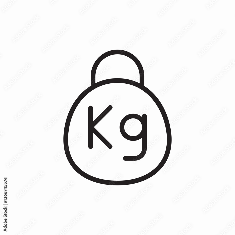 Fototapeta premium Weight measurement kilogram scale icon vector sign