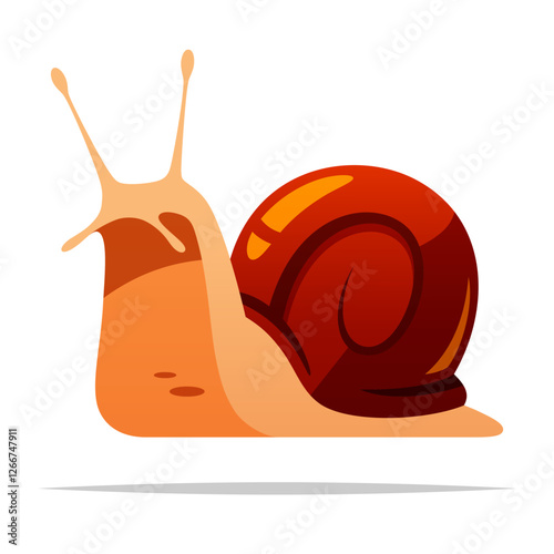 Garden snail vector isolated illustration