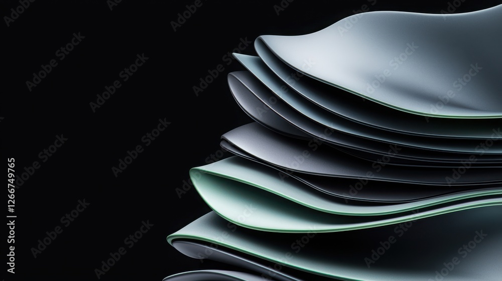 Sleek and Modern Solid Gradient Background. Elegant stacked plates on a dark background. Sleek and Modern Solid Gradient Background. Elegant stacked plates on a dark background.