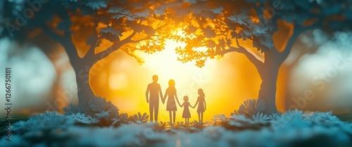 Family Protection and Care Concept with Paper Cutout and Hands