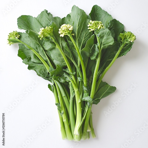 Fresh Green Gai Lan Chinese Broccoli Vegetable Bunch Healthy Food Cooking Ingredient