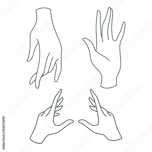 Lined Minimal Realism Hand Drawn Posing