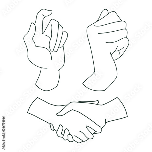 Lined Minimal Realism Hand Drawn Posing