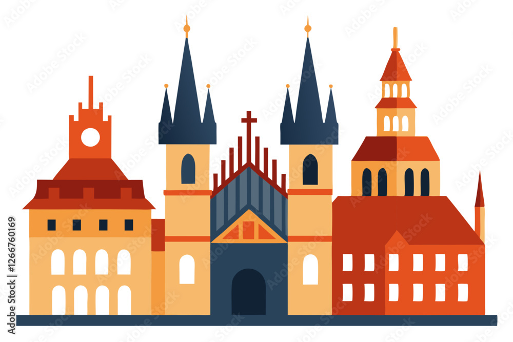 Obraz premium vector illustration of castle