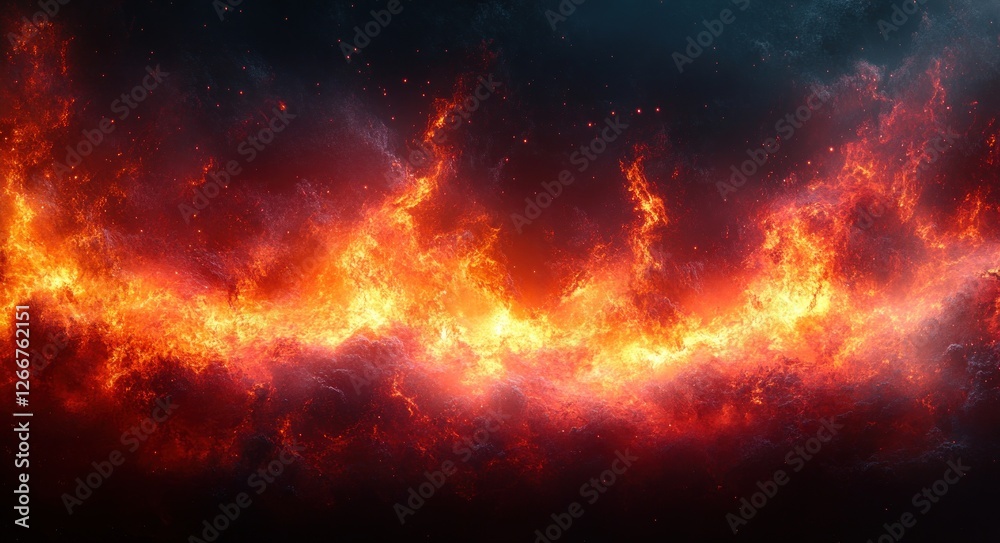 Glowing Embers and Vibrant Flames Background for Barbecue and Cooking