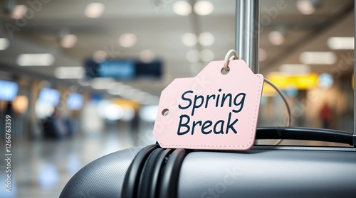 A suitcase at the airport with a 