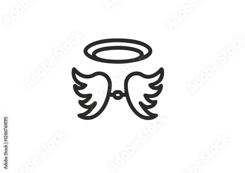 black and white angel wings with aura vector