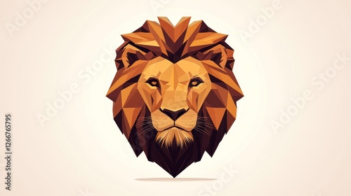 Geometric lion head, safari theme, wildlife art, logo design photo