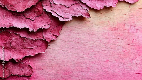 Close-up of textured pink paper layers creating a vibrant background for creative projects