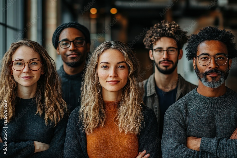 Diverse Business Team of Confident Professionals in Modern Office Space Diverse Business Team of Confident Professionals in Modern Office Space