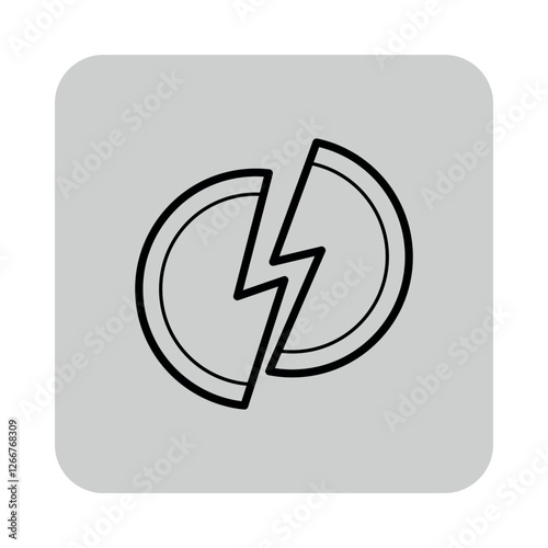 Broken coin icon symbolizing lost currency or financial issues. Economic challenges and impact of broken investments concept