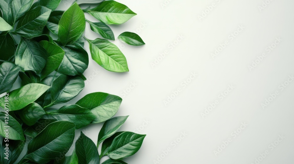 Green leaves isolated on a white background for natural design and decoration Green leaves isolated on a white background for natural design and decoration