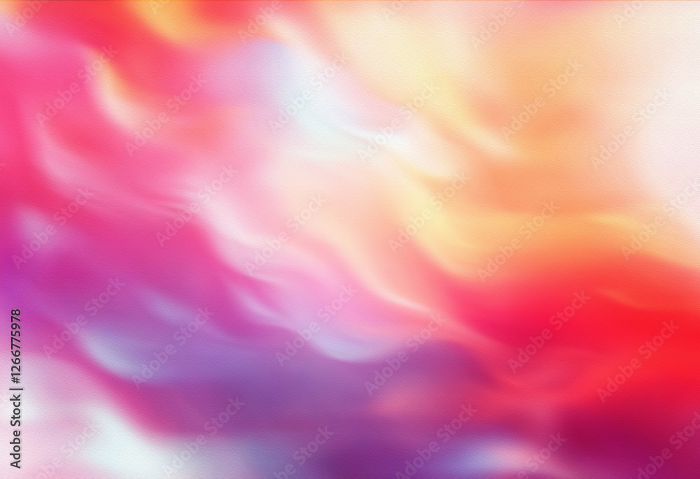 Obraz premium Grainy texture with a smooth gradient background. Vibrant colors blend seamlessly across the surface. Pink, yellow, and red hues create a dynamic visual.