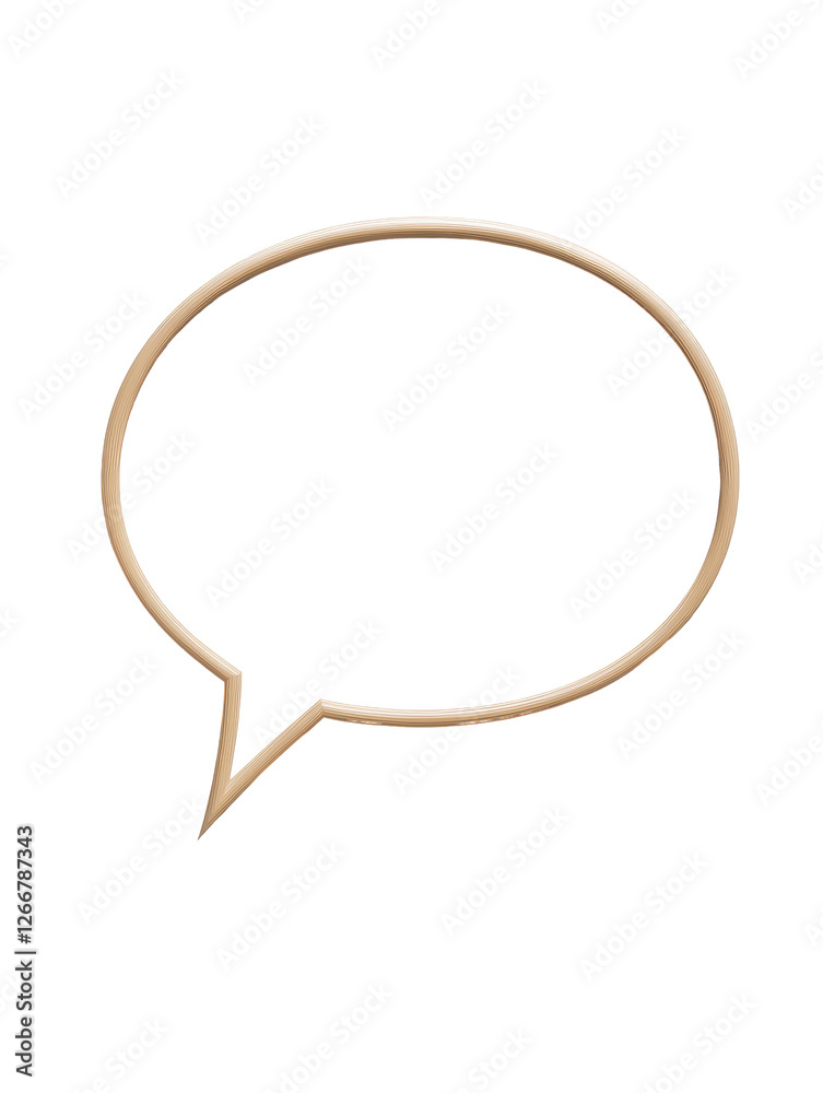 Isolated Light Wood Framed Speech Bubble Isolated Light Wood Framed Speech Bubble