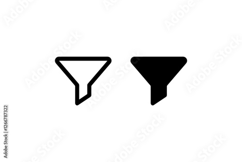 Filter Icon in Line and Solid Styles Vector