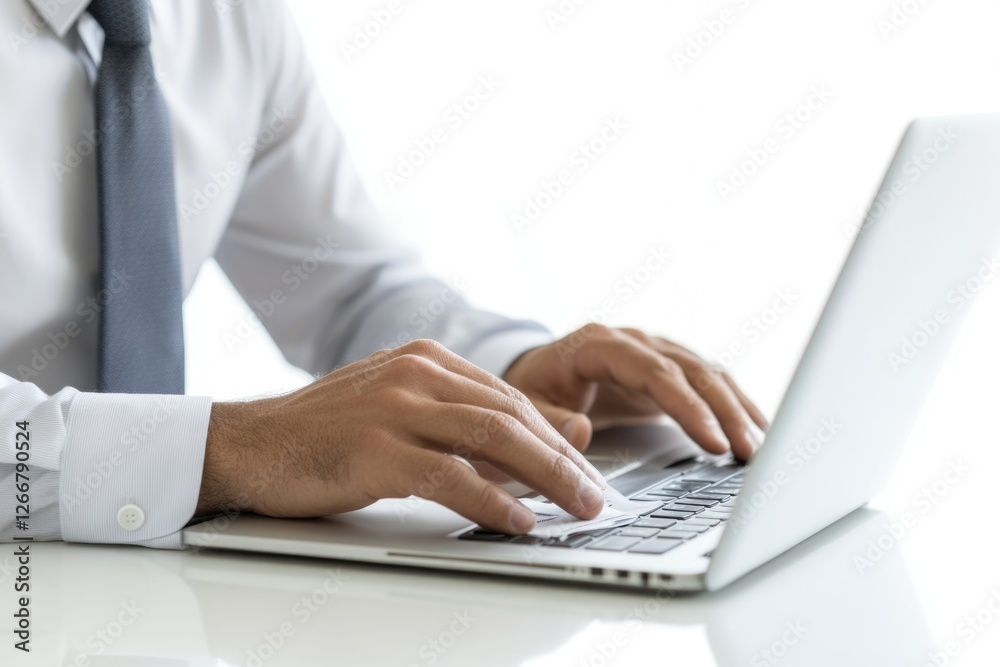 Close-up of a person working on their laptop Close-up of a person working on their laptop
