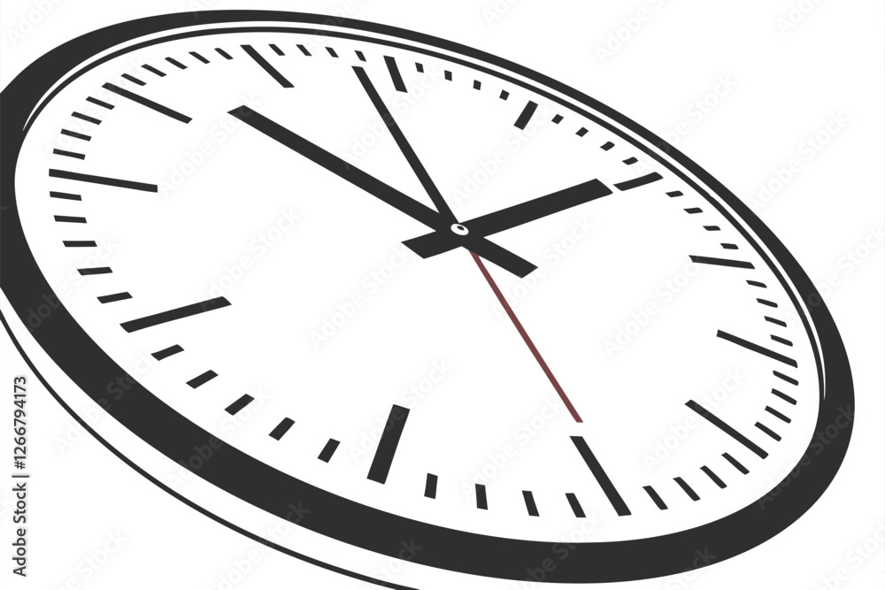 Photo of a minimalist black wall clock with a round face, thin black hour markers, and simple black hour and minute hands. The clock has a sleek, modern design and a matte finish. The background is Photo of a minimalist black wall clock with a round face, thin black hour markers, and simple black hour and minute hands. The clock has a sleek, modern design and a matte finish. The background is