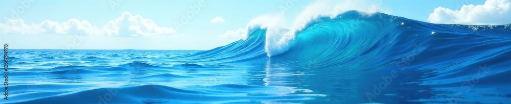 Stylized digital blue wave, calming, ethereal , water, style Stylized digital blue wave, calming, ethereal , water, style