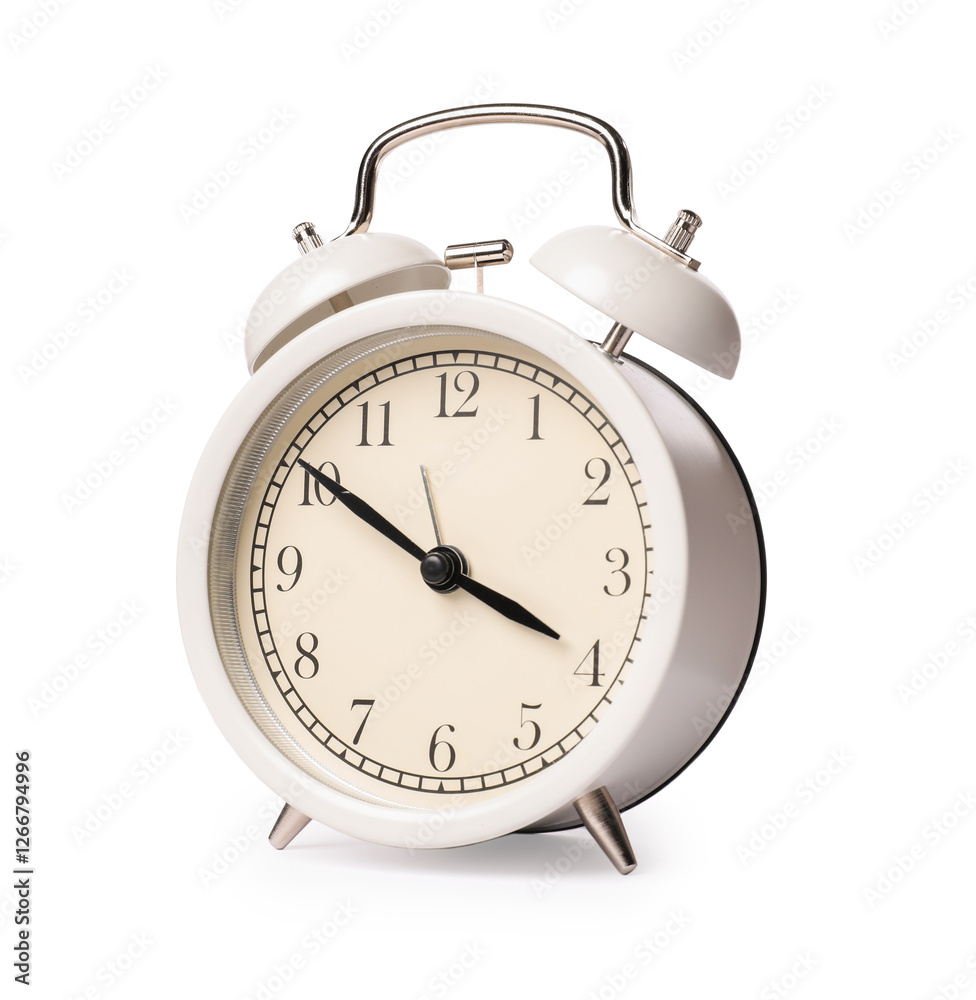 One light alarm clock isolated on white One light alarm clock isolated on white