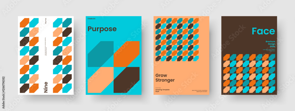 Fototapeta premium Abstract Brochure Design. Creative Background Layout. Geometric Book Cover Template. Banner. Business Presentation. Report. Flyer. Poster. Notebook. Catalog. Portfolio. Handbill. Leaflet