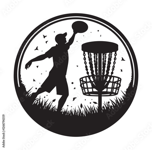 Disc golf vector silhouette SH
