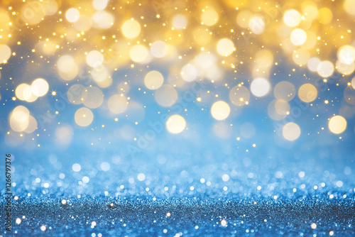 Abstract blue sparkle glitter background with shimmering light effects and vibrant highlights