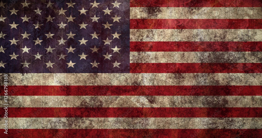 Image of repeating grunge textures over american flag Image of repeating grunge textures over american flag
