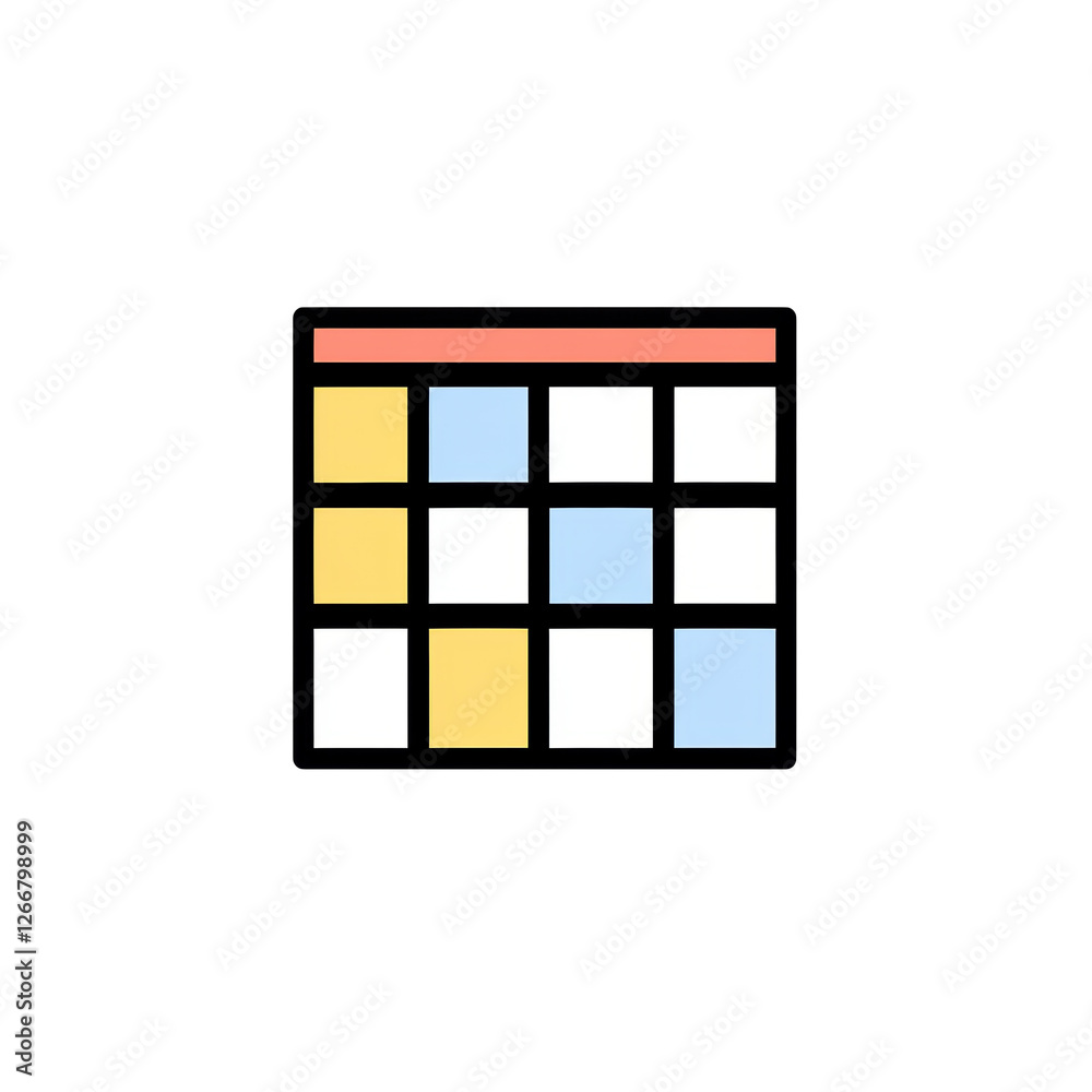 Isolated Monthly Calendar Grid Planner Icon Isolated Monthly Calendar Grid Planner Icon
