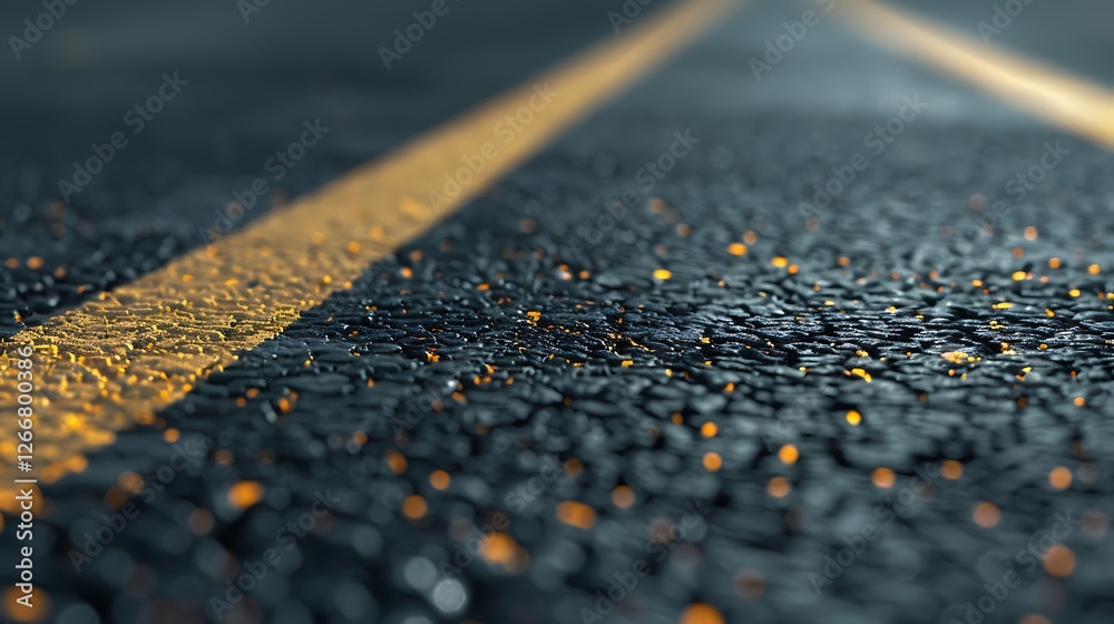 Close up of asphalt road with line on it Close up of asphalt road with line on it