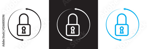 Reset password  icon.  simple  key protection flat design vector pictogram, infographic icon. App logo web button banner UI interface elements.  isolated on white and black background. EPS 10