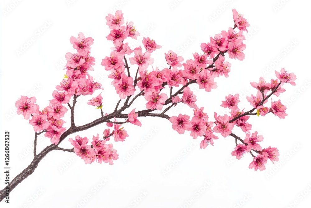 Delicate pink flowers against a clean white background Delicate pink flowers against a clean white background
