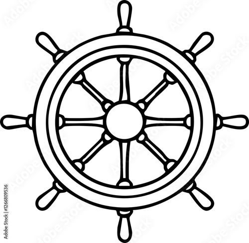 Ship Wheel Outline