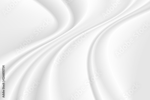 Abstract wrinkles white silk cloth fabric wave overlapping with light and shadow. white and gray texture background. copy space for web design. vector illustration	