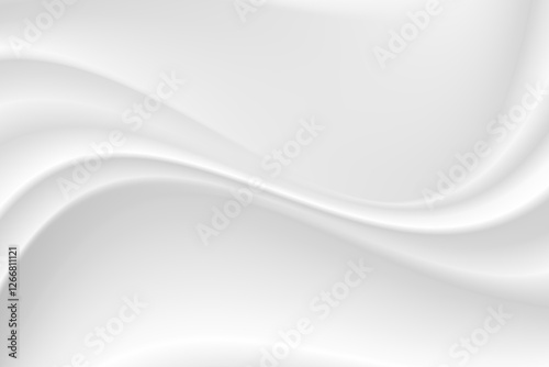 Abstract wrinkles white silk cloth fabric wave overlapping with light and shadow. white and gray texture background. copy space for web design. vector illustration	
