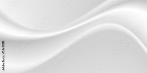 Abstract wrinkles white silk cloth fabric wave overlapping with light and shadow. white and gray texture background. copy space for web design. vector illustration	