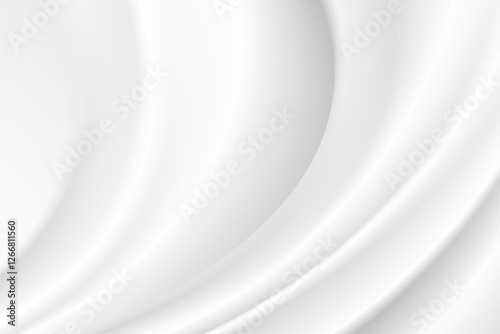 Abstract wrinkles white silk cloth fabric wave overlapping with light and shadow. white and gray texture background. copy space for web design. vector illustration	