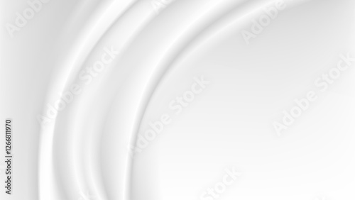 abstract wrinkles white silk cloth fabric wave overlapping with light and shadow. white and gray texture background. copy space for web design. vector illustration