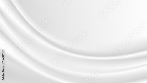 abstract wrinkles white silk cloth fabric wave overlapping with light and shadow. white and gray texture background. copy space for web design. vector illustration