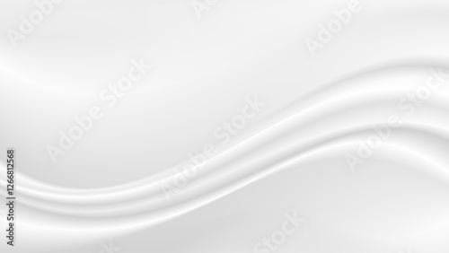 white silk cloth fabric wave overlapping with light and shadow. white and gray abstract texture background and copy space for web design