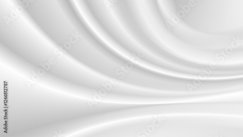 Abstract wrinkles white silk cloth fabric wave overlapping with light and shadow. white and gray texture background. copy space for web design. vector illustration	
