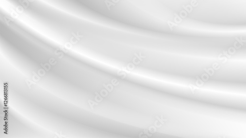 Abstract wrinkles white silk cloth fabric wave overlapping with light and shadow. white and gray texture background. copy space for web design. vector illustration	