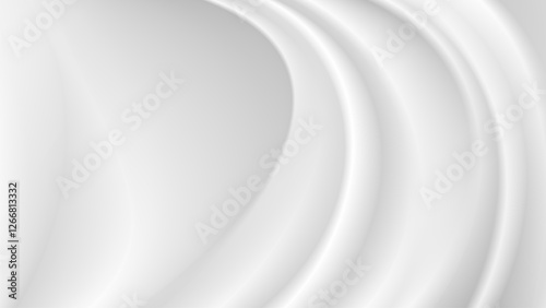 Abstract wrinkles white silk cloth fabric wave overlapping with light and shadow. white and gray texture background. copy space for web design. vector illustration	