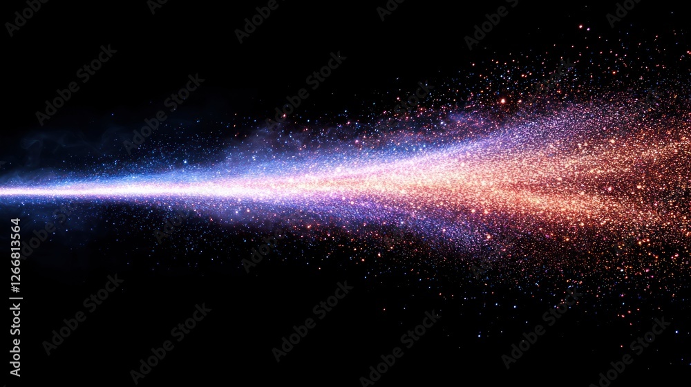 Obraz premium Colorful Stardust Trail Across Dark Background