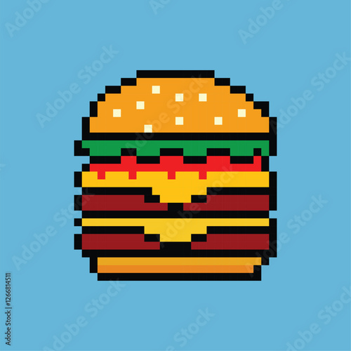 pixel art of burger