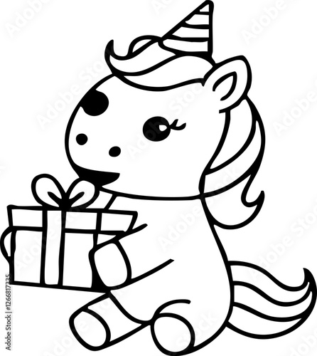 Cute Unicorn Character Handdrawn