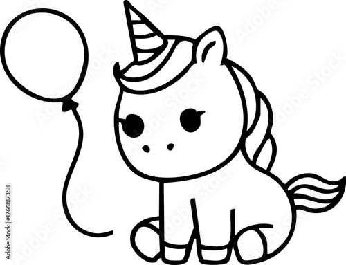 Cute Unicorn Character Handdrawn