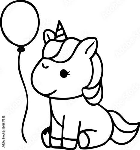 Cute Unicorn Character Handdrawn
