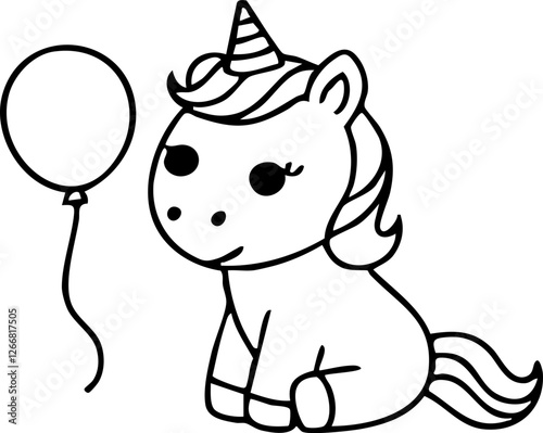 Cute Unicorn Character Handdrawn