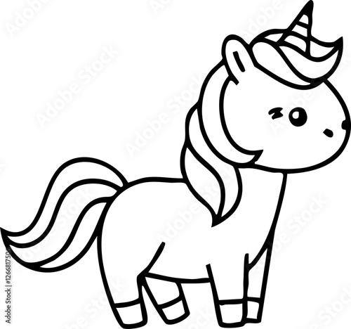 Cute Unicorn Character Handdrawn